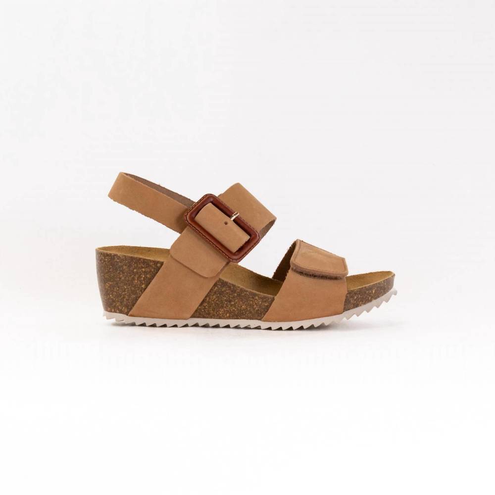 NEW ERIC MICHAEL women's lake wedge sandal in camel